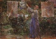 Berthe Morisot Peasant Hanging out the Washing painting